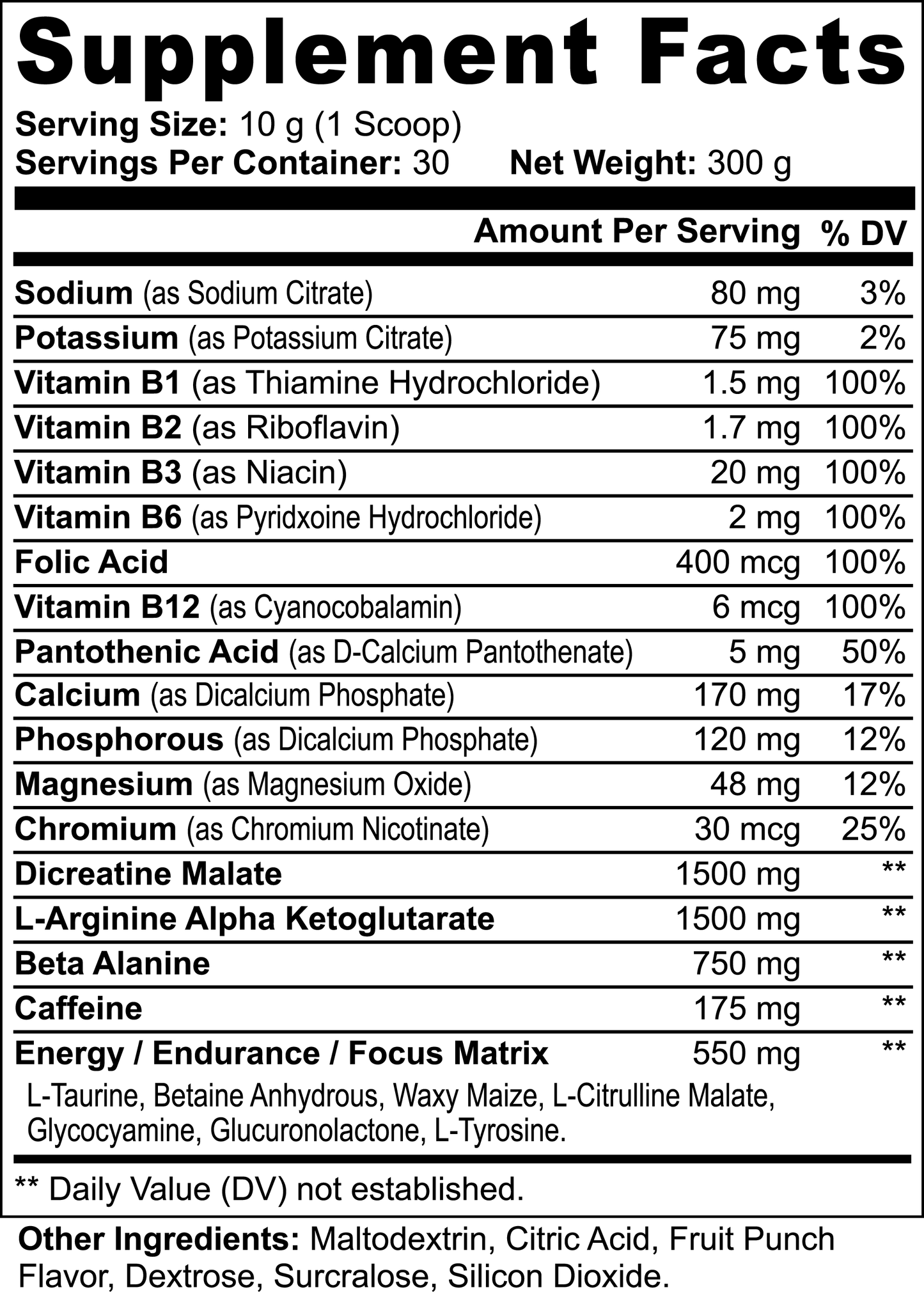 Pre-Workout (Fruit Punch) – Nitric Oxide Support