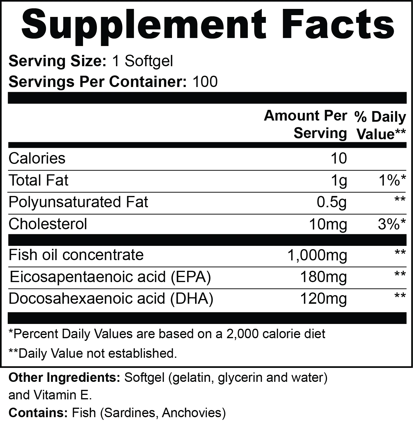 Omega-3 EPA 180mg + DHA 120mg