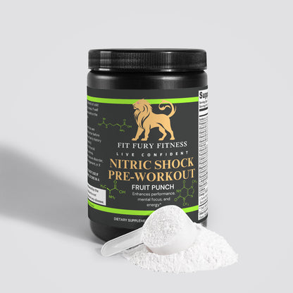 Nitric Shock Pre-Workout Powder (Fruit Punch) - Fit Fury Fitness