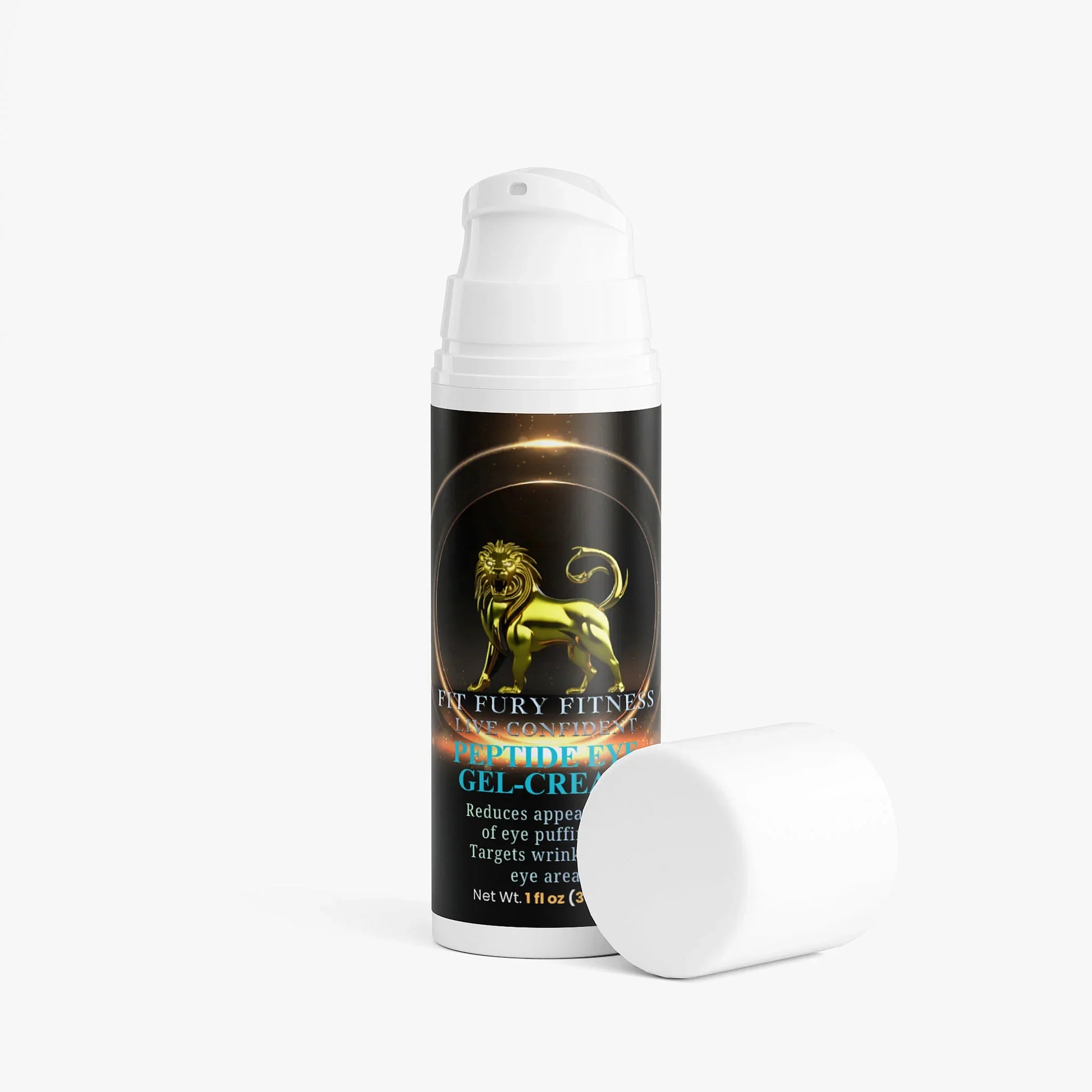 Roll-on bottle with a lion emblem on a white background